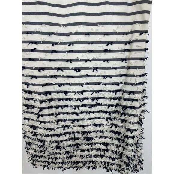 J. McLaughlin Jane Dress Women's Size 10 White Navy Striped Bows at Bottom Sleev - Picture 10 of 16